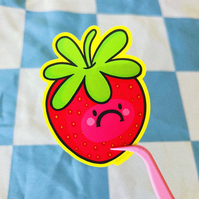 Sad Strawberries Sticker