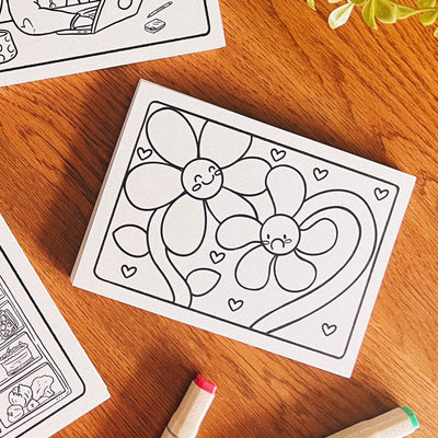 Two Flowers Coloring Print