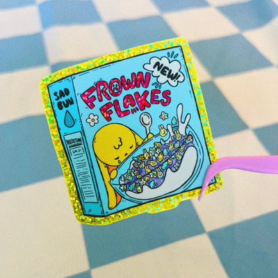 Frown Flakes Sticker