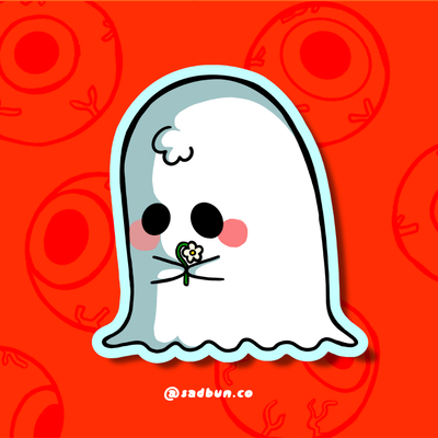 Sad Ghost Sticker