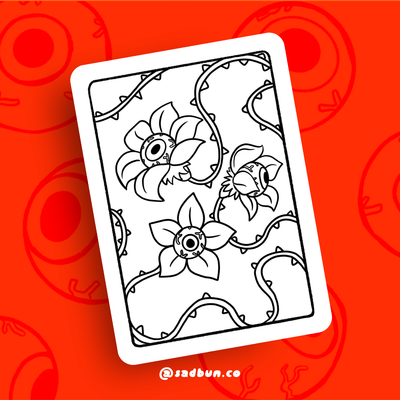 EYE FLOWERS Coloring Print