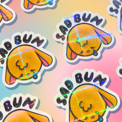 Holographic SadBun Sticker