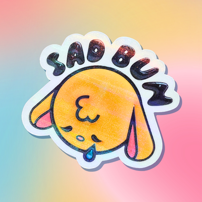 Holographic SadBun Sticker