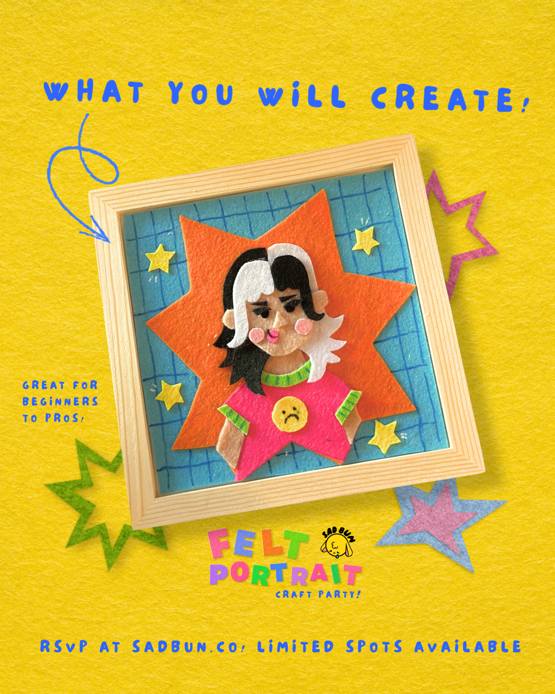 Felt Portrait Craft Event - 1 TICKET