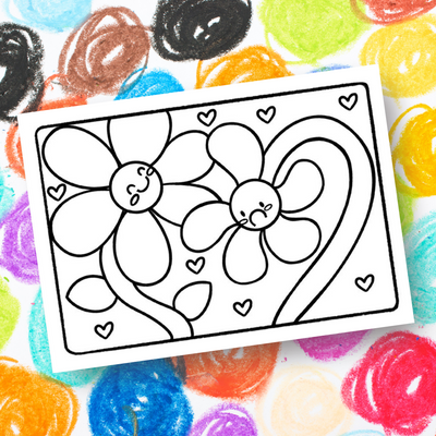 Two Flowers Coloring Print