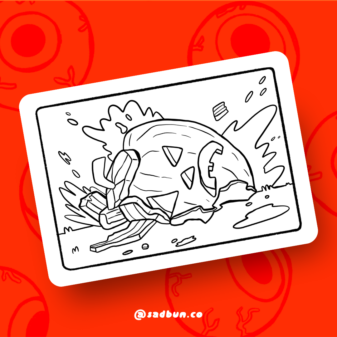 SMASHED PUMPKIN Coloring Print