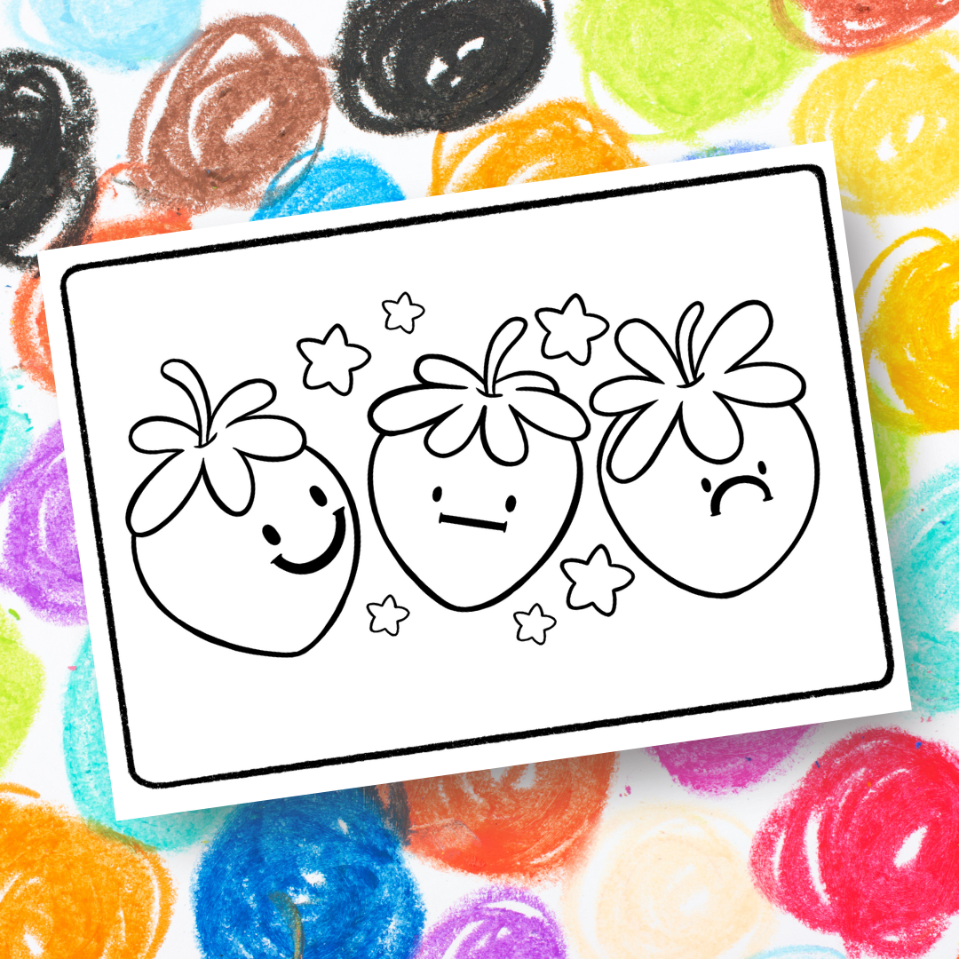 Emotional Strawberry Coloring Print