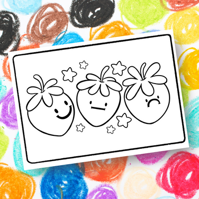 Emotional Strawberry Coloring Print