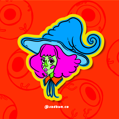 Retro Witch Sticker