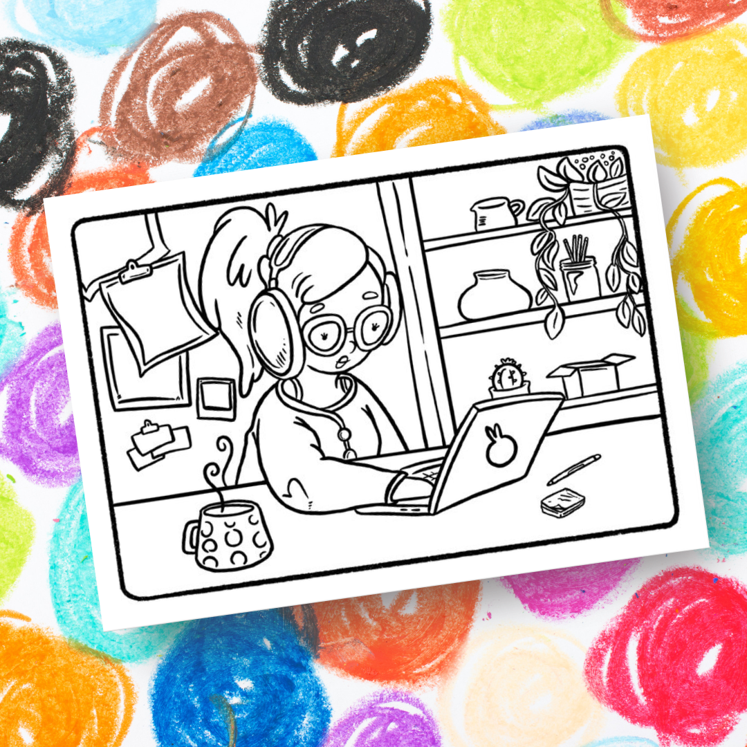 Girl Coloring Print