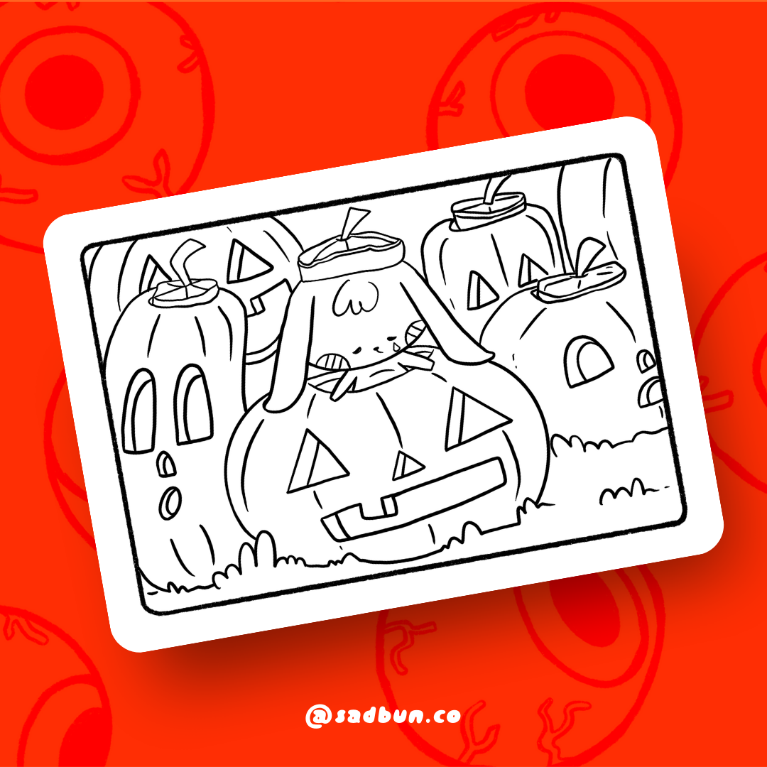 SADBUN PUMPKIN Coloring Print