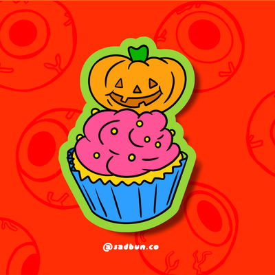 Pumpkin Cupcake Sticker