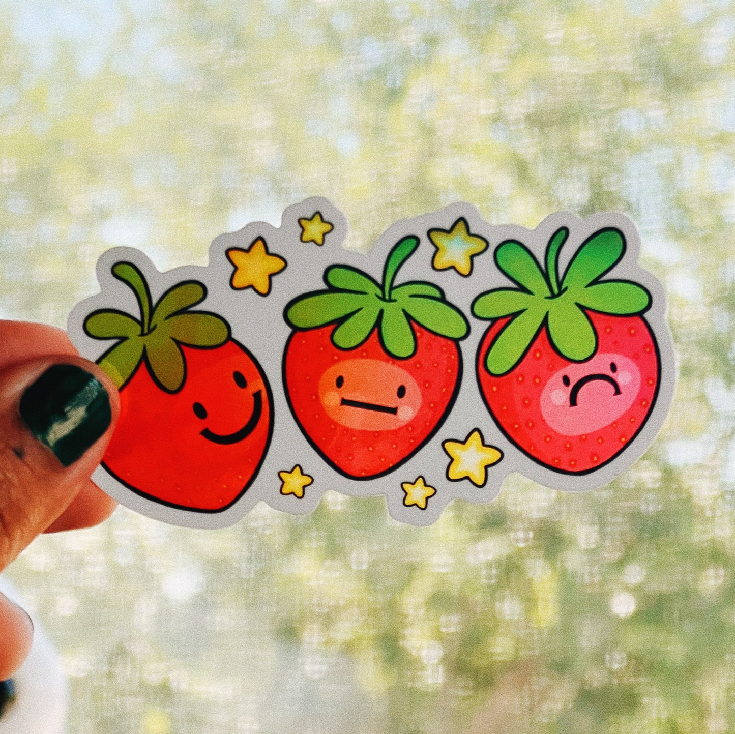 Emotional Strawberries Sticker