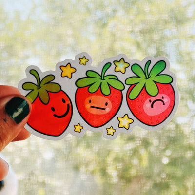 Emotional Strawberries Sticker