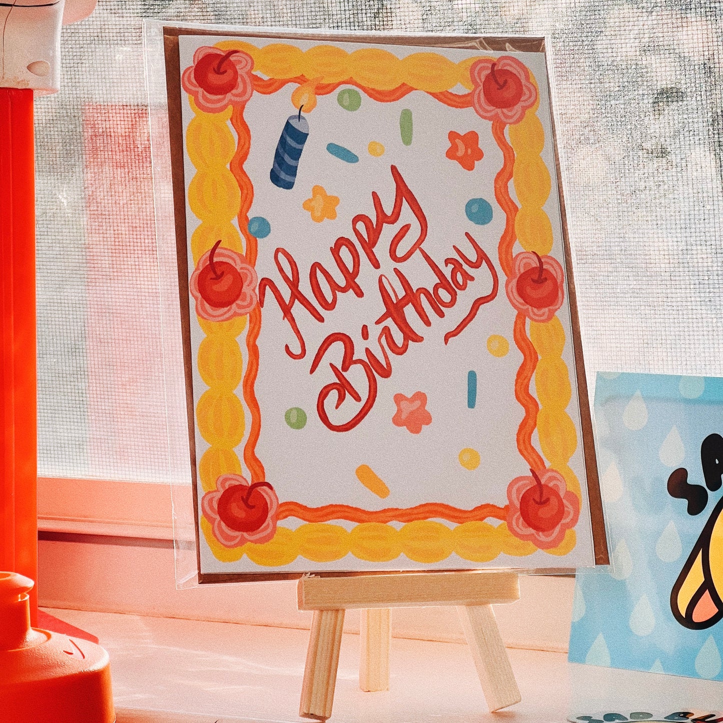 Yellow Cake Birthday Greeting Card