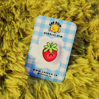 Sad Berry Acrylic Pin