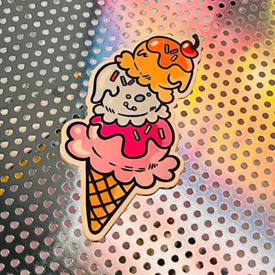 Ice Cream Holographic Sticker
